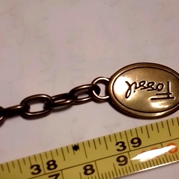 Fossil Long Gold Tone Medallion Belt - Picture 3 of 3